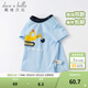 戴維貝拉（DAVE＆BELLA）童裝男童短袖T恤兒童t恤男寶寶衣服夏季新款幼兒夏天小童半袖上衣 藍色 110 cm（建議身高100-110cm）