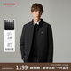 HECHTER【夾棉保暖】休閑夾棉男士夾克易穿搭外套男商務(wù)立領(lǐng)冬季棉服新款 黑色-熱賣(mài)色 M (48)
