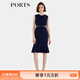 PORTS寶姿早春新款女裝休閑無(wú)袖束腰連衣裙ALD8D011LWP096 丈青 XS (2)