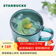 星巴克（Starbucks）墨綠色女神銘牌玻璃馬克杯咖啡杯辦公室水杯喝水400ml女神節禮物
