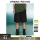 UR秋季新款男裝時(shí)尚休閑百搭松緊腰抽繩短褲UMY650013 正黑 30