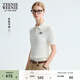 Teenie Weenie小熊女裝學(xué)院風(fēng)復古絞花高智感短袖POLO領(lǐng)毛衣針織衫 象牙白 S