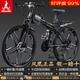 鳳凰（Phoenix）折疊自行車(chē)成人男款山地車(chē)12歲到18歲變速單車(chē)騎行運動(dòng)軟尾土坡車(chē) 折疊雙避震【密封全軸承】鋁架/十刀輪肖黑 26寸-30速【身高158-188cm】