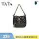 他她（TATA）小香風(fēng)菱格單肩包女包包黑色通勤斜挎腋下包商場(chǎng)新款 黑色 F