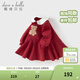 戴維貝拉（DAVE＆BELLA）兒童針織連衣裙春裝新女童衛衣裙小童公主裙洋氣女寶寶裙子 紅色【現貨】 110 cm（建議身高100-110cm）