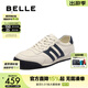 百麗（Belle）撞色休閑運動(dòng)鞋男新款春商場(chǎng)同款戶(hù)外慢跑阿甘鞋8VF01CM5 米色/藍色 41 (255mm)