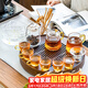 瓷牌茗茶具 豎紋玻璃茶具套裝耐高溫紅茶泡茶壺功夫茶杯茶道茶葉罐茶盤(pán)整套 豎紋雅韻14件套+圓形盛水竹茶盤(pán)