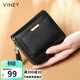 viney頭層牛皮短款女士錢(qián)包學(xué)生折疊零錢(qián)包大容量皮夾錢(qián)夾女輕奢證件包
