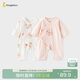 童泰（TONGTAI）嬰兒連體衣夏季純棉新生兒衣服初生寶寶蝴蝶哈衣提花爬服粉色59cm