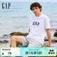 GAP男女裝春季款純棉字母logo短袖T恤常規上衣美版570044 白色 S 美碼 M亞洲碼175/92A 【偏小，建議選大一碼】