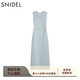 SNIDEL【精英衣櫥】毛邊圓領(lǐng)無(wú)袖后開(kāi)叉針織連衣裙SWNO251097 淺藍色 M (1)