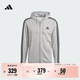 adidas日常通勤休閑三條紋連帽夾克外套男裝秋季阿迪達斯輕運動(dòng) 灰色   2XL