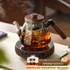 憶壺茶（YIHUTEA）煮茶壺電陶爐煮茶套裝玻璃茶壺煮茶器家用大容量耐高溫養生壺 煙灰壺1200ml+木紋電陶爐1500W
