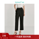 茵曼（INMAN）通勤八分小腳鉛筆褲2025夏季女裝新款高腰顯腿長(cháng)遮胯顯瘦長(cháng)褲 午夜黑 28
