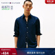 Tommy Hilfiger秋冬男裝純棉府綢商務(wù)休閑通勤正裝簡(jiǎn)約修身長(cháng)袖襯衫外套