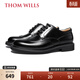THOM WILLS德比鞋英倫風(fēng)男士商務(wù)正裝皮鞋舒適透氣真皮男鞋春季 黑色小牛D1611 41 /7.5碼