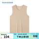 舒雅（Schiesser）男士V領(lǐng)阿米諾AIR系列隨型裁氨基酸含羊毛保暖內衣背心E5/24086V 卡其 L 【70-80公斤】
