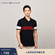 Tommy Hilfiger【拼色刺繡】春夏男裝純棉珠地網(wǎng)眼通勤翻領(lǐng)短袖T恤POLO衫 藏青色DW5 M （推薦：135-150斤）