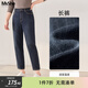 MsShe【小腳牛仔褲】大碼女裝2026春季胖mm巨顯瘦外穿緊身褲九分 長(cháng)褲-牛仔懷舊深藍色現貨 2XL
