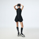 D. MARTINA QUEEN奧感N系列運動(dòng)風(fēng)收腰連衣裙女夏無(wú)袖網(wǎng)球裙連身裙 黑色 L