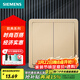 西門(mén)子（SIEMENS）開(kāi)關(guān)插座面板 強電10A墻壁86型面板 致典系列日曜金 二開(kāi)雙控