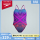 速比濤（Speedo）泳衣女競訓系列健身訓練肩背靈活緊致貼合競速連體泳衣 藍/紫 34