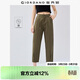 佐丹奴褲子女純棉打褶褲腳休閑褲半松緊腰薄款九分褲05425347