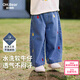 歐姆熊女童牛仔褲春秋季2026新款直筒褲寶寶秋款小童兒童闊腿長(cháng)褲子 藍色 120