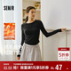 森馬（Semir）長(cháng)袖T恤女短款小心機顯瘦緊身2025發(fā)熱抓毛純色冬裝109725101010