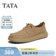 他她（TATA）男鞋秋季新款工裝鞋百搭休閑鞋厚底復古鞋子73X28CM5 杏色 38