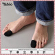Tabio大拇指襪子男女防破洞防摩擦親膚透氣吸濕功能性襪子女短襪 純正黑 均碼 (女)
