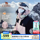 駱駝（CAMEL）羽絨沖鋒衣男三合一防風(fēng)蓄熱鎖溫三防戶(hù)外登山服外套女 733CA18009，冰霧粉/黑 ，中性 XL