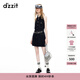DZZIT【明星同款】地素連衣裙夏季掛脖設計牛仔裙子女 深藍色 S