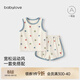 babylove寶寶背心套裝夏季家居衣服無(wú)袖t恤短褲兩件套可外出睡衣清涼夏裝 幸運星 90