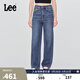 Lee25秋冬新品428舒適高腰直腳五袋款中藍女牛仔褲 中藍色  25 