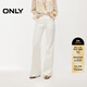 ONLY2026春季新款舒適袋口精致繡花微喇叭褲牛仔褲女|126132162 J2G 米白色 XS XS標準褲長(cháng)
