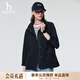 哈吉斯（HAZZYS）女裝 26春季新款女士外套PHIZ可拆卸帽收腰夾克女ASVSU0DAX05 藏青色NV M (160/84A 38)