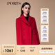 PORTS 寶姿秋冬新品女裝長(cháng)袖短大衣SM9C012ZWF024 深紅色 M (6)
