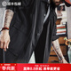 馬登工裝英倫風(fēng)巴爾瑪肯風(fēng)衣男中長(cháng)款黑色通勤大衣男士春季外套薄款 黑色 XL