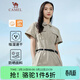 駱駝（CAMEL）女裝連衣短褲夏季新款防曬冰感透氣速干休閑短褲工裝連體褲 A24BA14074，稻草黃，女 M