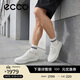 愛(ài)步（ECCO）耐磨厚底增高休閑板鞋鞋 街頭球鞋男鞋539814 白色/灰白色41 HL
