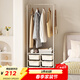 SOFS移動(dòng)掛衣架落地臥室置物架房間次凈衣帽架室內簡(jiǎn)易金屬掛衣服架子 2x3抽屜