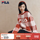FILA 斐樂(lè )官方男裝編織衫2026春新款時(shí)尚舒適棋盤(pán)格新年紅色套頭毛衣 水華朱-RD M 170/92A/M