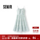 森馬（Semir）連衣裙女設計感肌理浪漫2025新款夏季甜美花邊碎花吊帶裙森系 藍色調00388 M