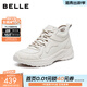 百麗（Belle）運動(dòng)風(fēng)休閑靴女冬季新款商場(chǎng)同款厚底增高高幫休閑鞋E6K1DDD5 米色-單里 38 (240mm)