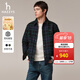 哈吉斯（HAZZYS）男裝秋冬襯衫長(cháng)袖男士外套PHIZ系列厚款保暖外搭格紋男襯衣 藏青色NV L （175/96A 48）