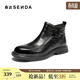 森達皮靴男冬季新款商場(chǎng)同款時(shí)尚潮流休閑短靴DB009DD5 黑色 42