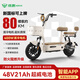 綠源（Luyuan）電動(dòng)車(chē)新新國標電動(dòng)自行車(chē)48V21A鉛酸長(cháng)續航電瓶車(chē)時(shí)尚成人小型可上牌 燕麥白 48V21Ah全新超威電池-全國聯(lián)保