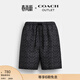 蔻馳（COACH）奧萊男士老花腰部拉繩夏季游泳短褲 木炭灰色 經(jīng)典標識 M