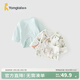 童泰（TONGTAI）嬰兒和服半背衣純棉四季0-3個(gè)月新生兒衣服寶寶居家上衣2件裝 綠色（雙層護肚款） 52 碼(建議0-2個(gè)月身高50-55cm)